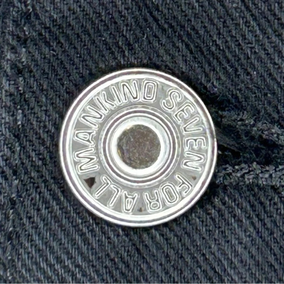 7 FOR ALL MANKIND Women’s Broken Twill Cut Off Short Black Size 28 - Picture 5 of 16